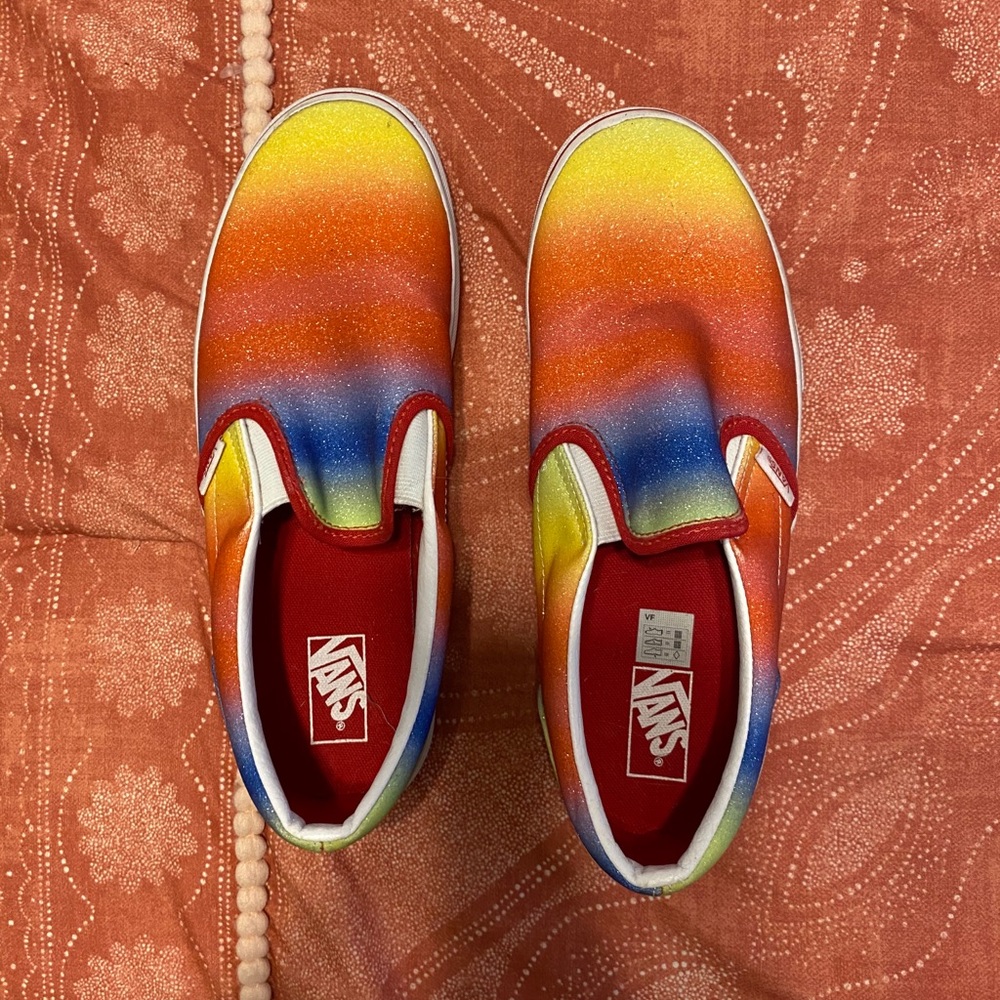 Sparkly rainbow vans